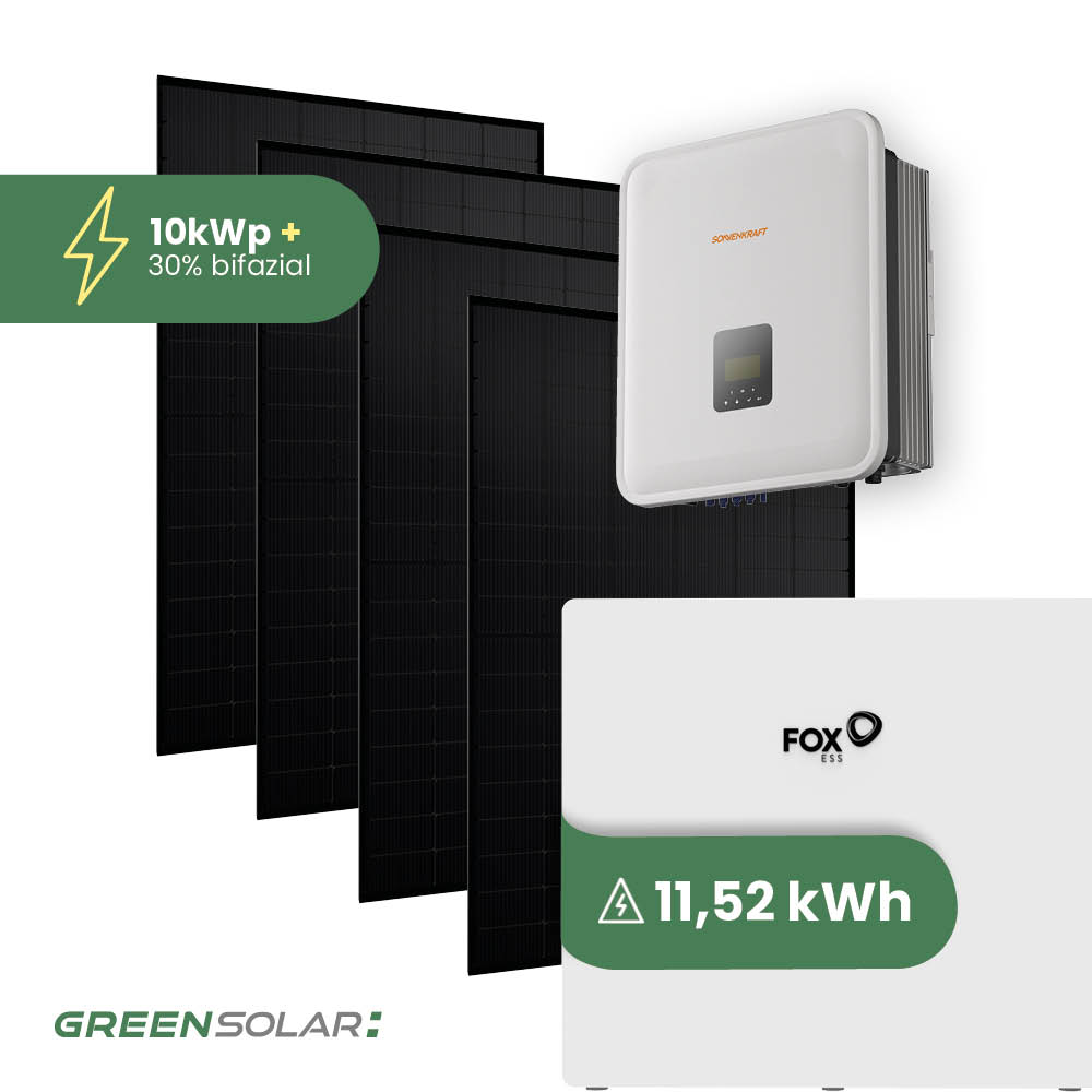 Solaranlage 10kWp mit Speicher 11,52 kWh ohne Halterung