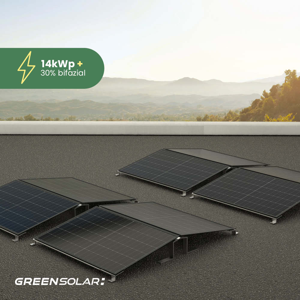 Solaranlage Flachdach 14kWp