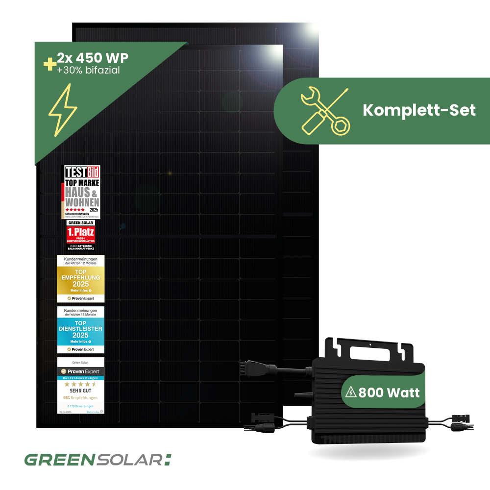Balkonkraftwerk Basis M - Komplett-Set (900W)