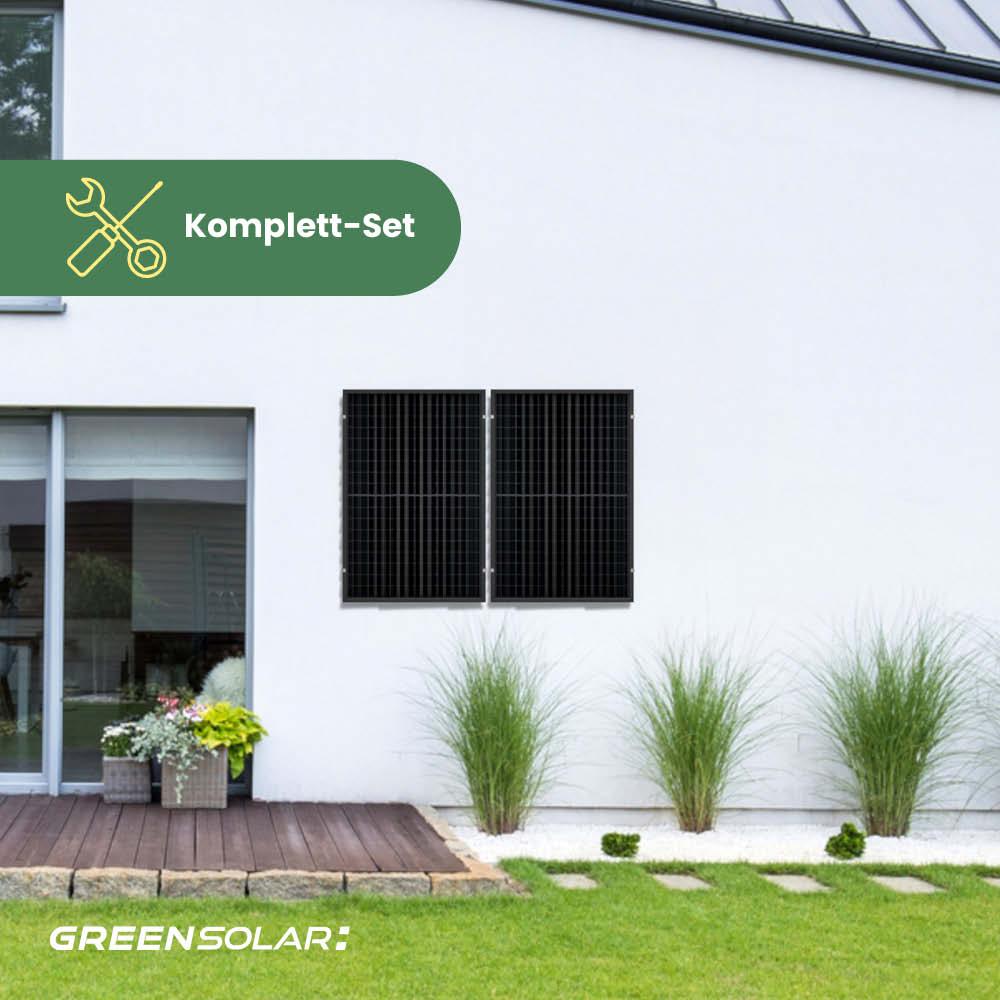 Balkonkraftwerk Wand M - Komplett-Set (900W)