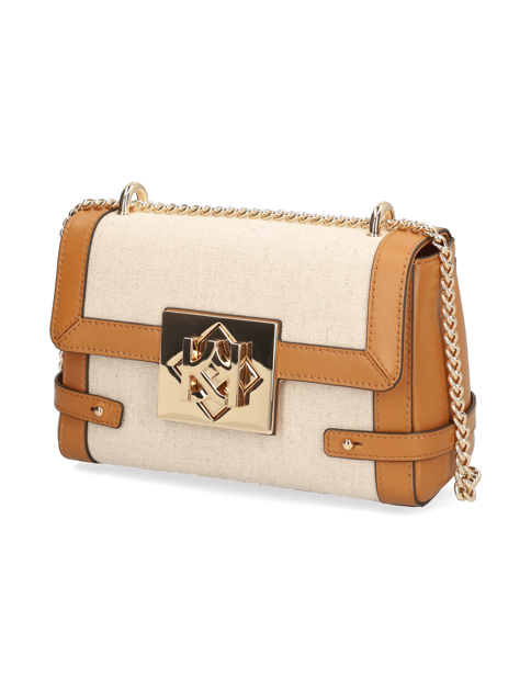 Kazar Beige Leinen Stoff Kette Handtasche