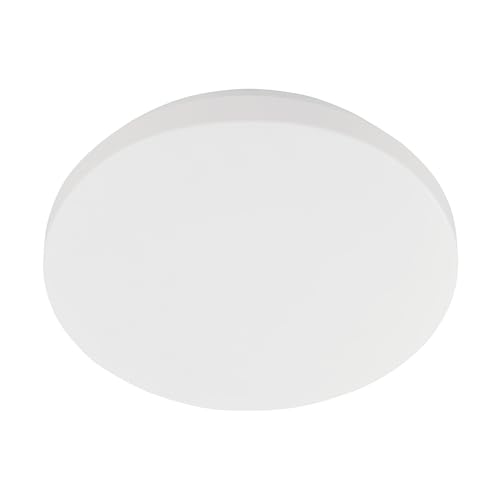EGLO LED Deckenlampe Pogliola, Ø 26 cm, runde Deckenleuchte, flache Aufbauleuchte für Schlafzimmer und Flur, Metall und Kunststoff in Weiß, warmweiß