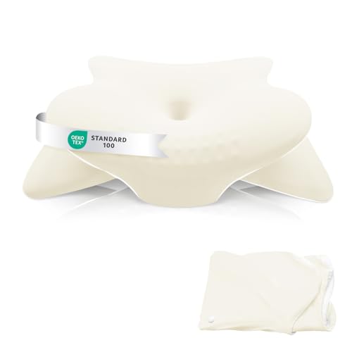 Nackenkissen Kopfkissen, Ergonomisches Nackenstützkissen OEKO-TEX zertifiziert für Allergiker Kissen Orthopädisches Schlafkissen aus Memory Foam für Seitenschläfer, Rückenschläfer (Ersatzkissenbezug)