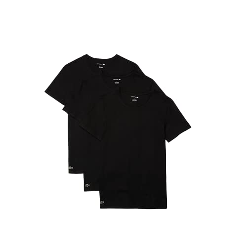 Lacoste Herren T-Shirt Rundhals TH3321, Männer Basic Tshirt,Tee,Regular Fit,Schwarz,M