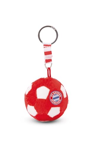 NICI Schlüsselanhänger FC Bayern MÜNCHEN Fußball 6cm rot - Nachhaltiger Begleiter Kuschelanhänger mit Schlüsselring für Schlüsselband, Schlüsselbund & Schlüsselhalter