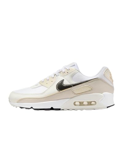 NIKE Damen WMNS AIR MAX 90 Sneaker, White Flat Pewter Lt Orewood BRN, 40.5 EU