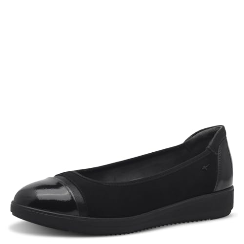 Tamaris Comfort Damen Ballerinas Runde Spitze Bequem, Schwarz (Black), 39 EU