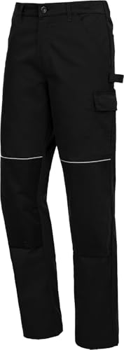 ACE Handyman Arbeits-Hosen für Männer - Cargo-Hose für die Arbeit - 35% Baumwolle - Schwarz - 48