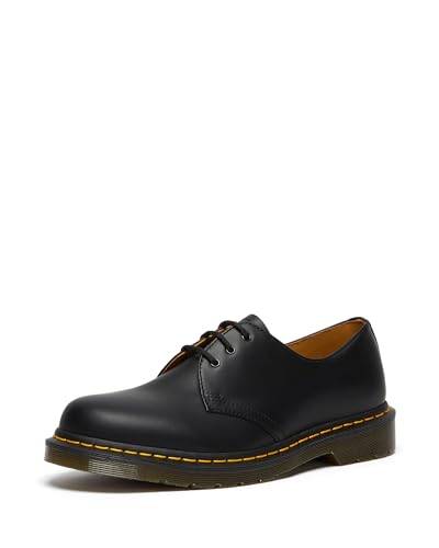 Dr. Martens 1461, Unisex-Erwachsene Derbys, Schwarz (Black Smooth/Orange), 45 EU