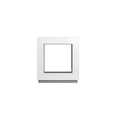 Framex Kellerfenster - Festverglasung (Fib) Weiß 40 x 40 cm 2-fach 32 mm (4/24/4) Kleines Fenster/Garagenfenster/Kunststofffenster Breite x Höhe 400 x 400 mm