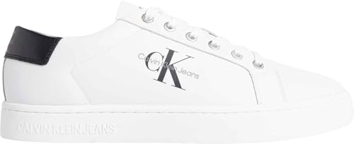 Calvin Klein Herren Cupsole Sneaker mit Logo, Weiß (Bright White), 44
