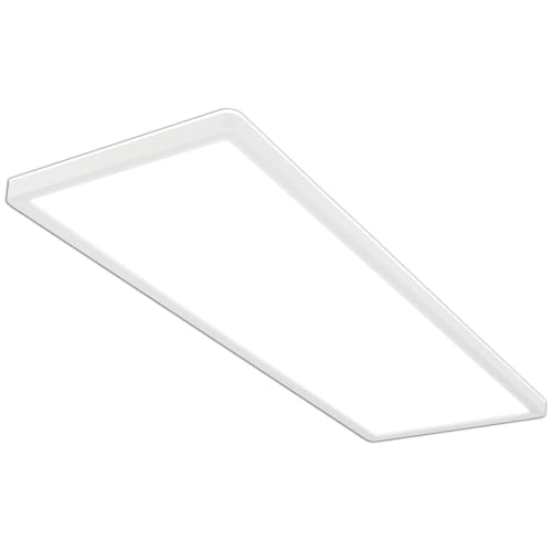 BRILONER - LED Deckenlampe mit indirektem Licht, 58cm, 22W, 3.000lm, flach, neutralweiße Lichtfarbe, Lampe, Deckenleuchte, Wohnzimmerlampe, LED Panel, Küchenlampe, Wohnzimmerleuchte, 58x20x3 cm, Weiß
