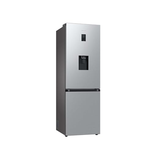 Samsung Kühl-Gefrier-Kombination, Kühlschrank mit Gefrierfach, 185 cm, 341 l Gesamtvolumen, 114 l Gefrierteil, AI Energy Mode, Wasserspender, Edelstahl-Look, RL34C652CSA/EG