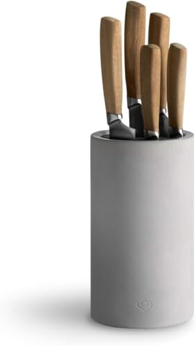 SPRINGLANE Messerset 5-tlg. + Universal Beton Messerblock mit herrausnehmbarem Borsteneinsatz