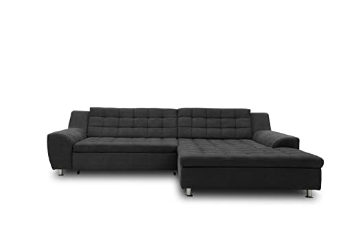 DOMO. collection Ecksofa Merida, Sofa in L-Form, Eckcouch, Couch-Garnitur, Polsterecke 304 x 200 x 84 cm (BxTxH), dunkelgrau