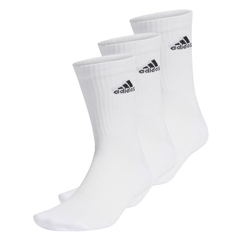 adidas Unisex Cushioned Crew Socken, 3 Paar White/Black 34-36