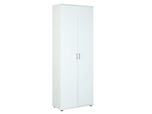 Inter Link – Mehrzweckschrank – Aktenschrank – Allzweckschrank – 2 Türen – Breite:70cm – Tiefe: 34 cm – Höhe: 190 cm – inkl. 5 Einlageböden – Melaminbeschichtet – Arconati – Weiß