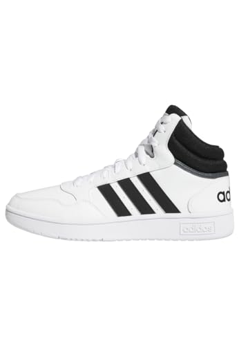 adidas Herren Hoops 3.0 Mid Lifestyle Basketball Classic Vintage Shoes, Core Black/Core Black/Cloud White, 45 1/3 EU