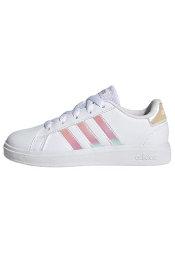 adidas Grand Court Lifestyle Lace Tennis Shoes Tennisschuhe, Cloud White/Iridescent/Cloud White, 38 2/3 EU