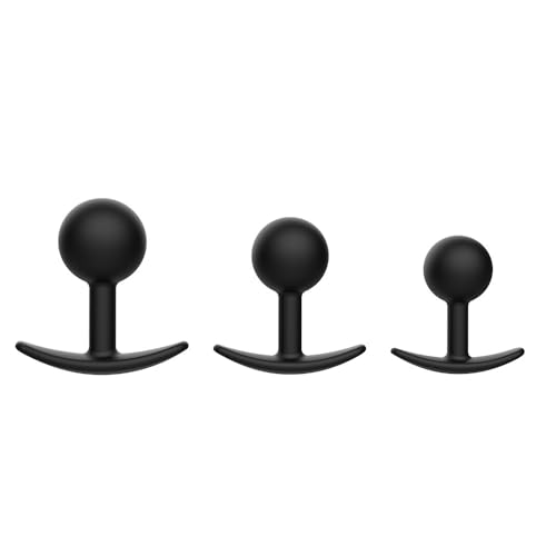 Veyjuns Analplug für Frauen und Männer mit Stahlkugeln, Flexibler Silicone Butt Plug mit Schiffanker Design und Sichelbasis, Anal Spielzeug für Paare und Anfänger zur Prostata Stimulation (S)