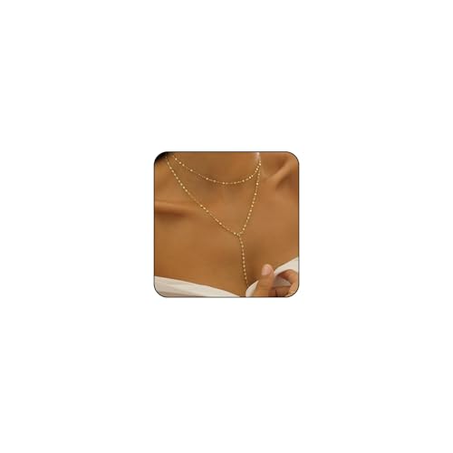 Zernblend 14 Karat Vergoldete Y-förmige Choker Halskette, Schmuck, Kette, Halskette Damen