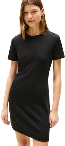 Tommy Hilfiger Damen Kleid New Cody Slim Short Dress aus Baumwolle, Schwarz (Black), XL