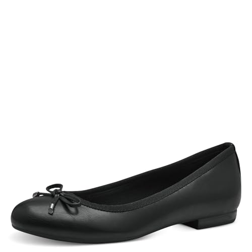 MARCO TOZZI Damen Ballerinas mit Schleife Vegan, Schwarz (Black), 37 EU