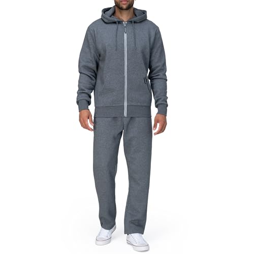Basisstoff Laufforest Herren Jogging Anzug Dunkelgrau Gr. L