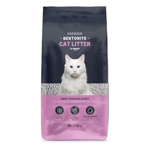 by Amazon Bentonite Premium Katzenstreu, mit Babypuderduft, 10L (1er-Pack) (Zuvor eine Marke von Lifelong, gleiches Produkt)