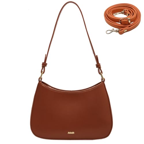 FEICHANGHAO Handtasche Damen Klein Umhängetasche PU Leather Crossbody Bag Vintage Underarm Bag Mini-Clutch y2k Fashion Shoulder Bag (Braun)