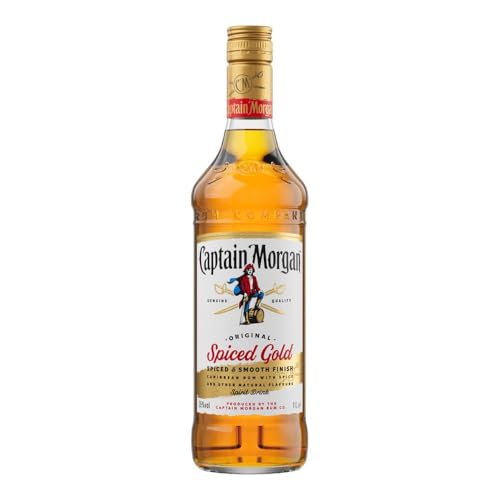 Captain Morgan Original Spiced Gold, Blended Rum, Gewürze und Vanille-Aromen, Karibisches Flair, für Cocktails & Longdrinks, Spirituose, CMSG, 35% vol, 1000ml Einzelflasche, 1l