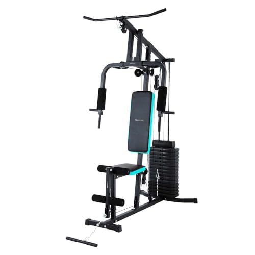 Cecotec Multifunktionale Trainingsstation Drumfit HomeGym 1000 Single. Gewichtsblock insgesamt 65 kg, Ganzkörpertraining, Gepolsterte Polster, Verstellbar, Stahl, Maximales Gewicht 120 kg