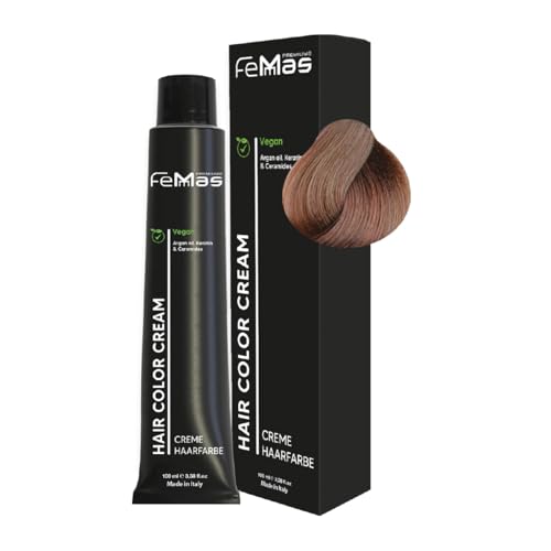 FemMas Haarfarbe Mittelblond Amber Schokolade 7.89 I Creme Haarfarbe mit Arganöl, Keratin & Ceramiden I Als dauerhafte Haarfärbung oder Tönung für strahlende, haltbare Farbergebnisse I 100 ml