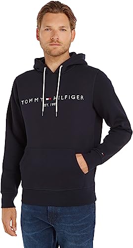 Tommy Hilfiger Herren Hoodie Core Tommy Logo mit Kapuze, Blau (Sky Captain), XL