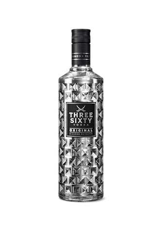 THREE SIXTY VODKA ORIGINAL | Diamond filtrated Vodka | In der einzigartigen Facettenschliff-Flasche | 37,5 % vol. | 0,7L
