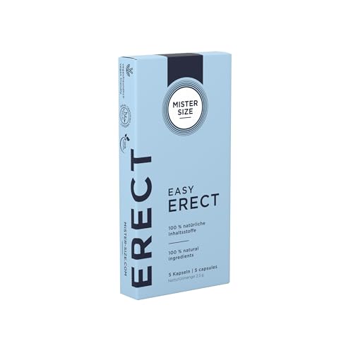 MISTER SIZE Easy Erect – pflanzliches Potenzmittel für Männer – natürliche Erektionshilfe & Libido-Booster – vegan, ohne Sildenafil, bei Erektionsproblemen (5 Kapseln)