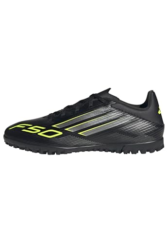 adidas Unisex F50 Club Turf Football Boots, core Black/Iron met./Lucid Lemon, 43 1/3 EU