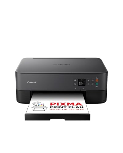 Canon PIXMA TS5350i Multifunktionsdrucker 3in1 (Tintenstrahl,Drucken, Kopieren, Scannen, A4, 3,7 cm OLED, WLAN, Duplexdruck, 2 Papierzuführungen, kompatibel mit Pixma Print Plan ABO) Schwarz