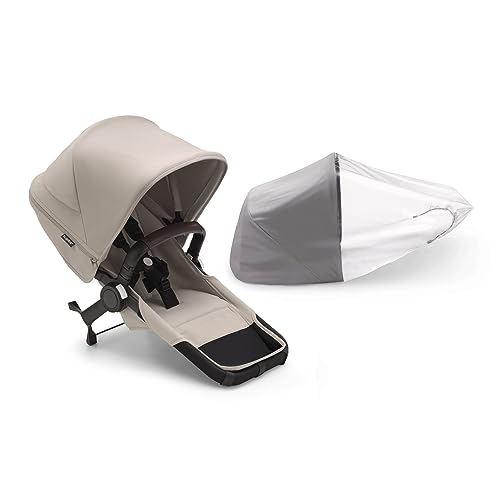 Bugaboo Donkey 5 Duo Erweiterungsset, verwandelt deinen Donkey 5 Mono in einen Doppelkinderwagen, verbessertes Side By Side-Design, wendbarer Sitz und Ein-Hand-Lenkung, Desert Taupe