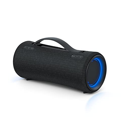 Sony SRS-XG300 - Tragbarer kabelloser Bluetooth-Lautsprecher mit starkem Partysound und Beleuchtung - wasserdicht, 25 Stunden Akkulaufzeit, Smartphone und Schnellladefunktion - Schwarz