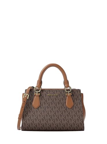 Michael Kors Marilyn Small Signature Logo Messenger Bag Brown PVC