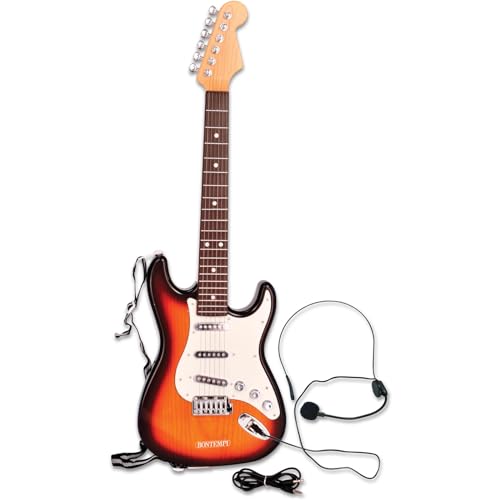 Bontempi 24 1310 - Elektrische Gitarre mit Schultergurt und Mikrofon