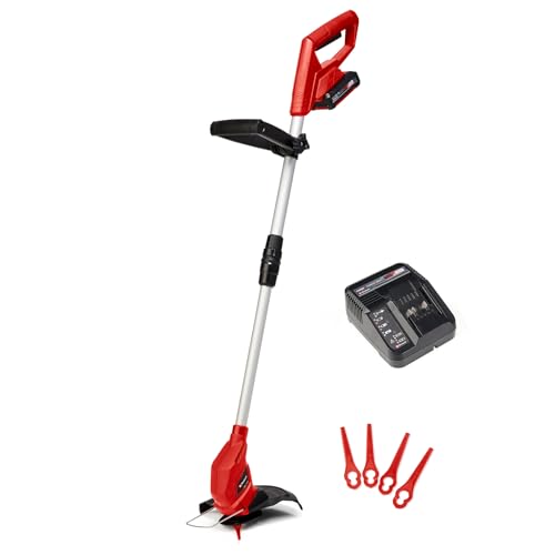 Einhell Akku-Rasentrimmer GC-CT 18/24 Li Power X-Change (18 V, Flowerguard, stufenlos teleskopierbarer Führungsholm, inkl. 20x Kunststoffmesser, 2,0 Ah PXC-Akku und Ladegerät)