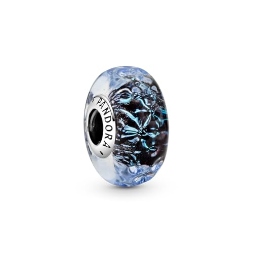 PANDORA Welliges dunkelblaues Ozean Murano-Glas Charm