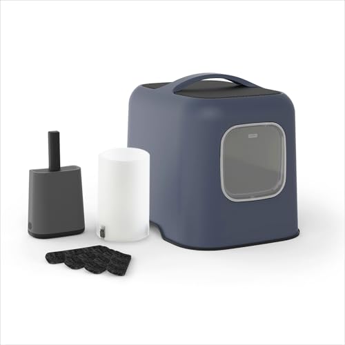 Rotho MyPet, BEA Protect Katzentoilette mit Haube, Reinigungsset, Aktivkohlefilter + 4× Ersatzfilter und Spritzschutz Zusatz für Katzen mit hohem Urinstrahl, 51×39,5×44,3 cm (L×B×H),