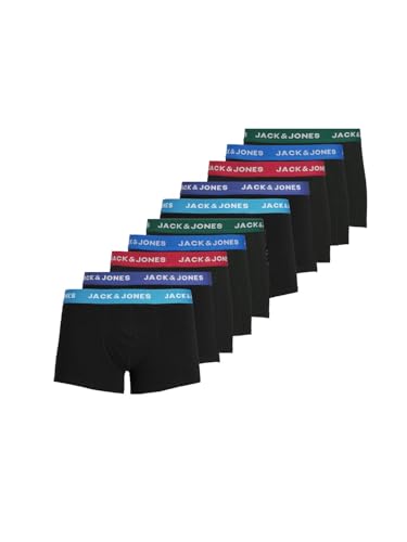 JACK & JONES Herren Boxershorts (10er Pack), Farbe:Black, Größe:M