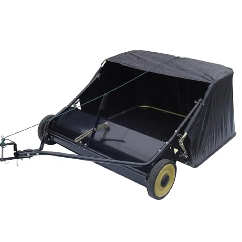 SECURA Rasenkehrer 97 cm - Rasenkehrmaschine Laubkehrer für Rasentraktor & Aufsitzmäher - Laubkehrer mit Fangbehälter | Höhenverstellbar, für Laub, Gras & Rasenschnitt