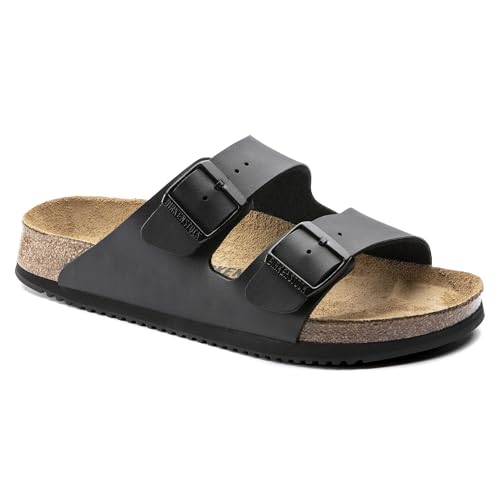 Birkenstock Sandale Arizona, Superlauf, Birko-Flor, schwarz, schmal, Größe 43 1018223-43 (Pantolette Schuh Halbschuh Latsche Zweischnaller Berufsschuh Schuhe Birki Arizona Slipper Pantoffel)