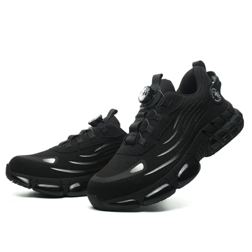 QINGRUIPAI Sicherheitsschuhe Herren Sportliche Arbeitsschuhe Leicht Trends Drehknopf Anti-Smash und Anti-Punktur Arbeit Versicherung Schuhe Unisex