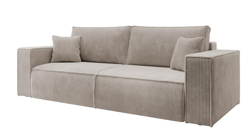Selsey Sofa Schlafsofa Couch Mit Stauraum Schlaffunktion Pflegeleicht Polyurethanschaum Kordsamt Weich Beige Farese
